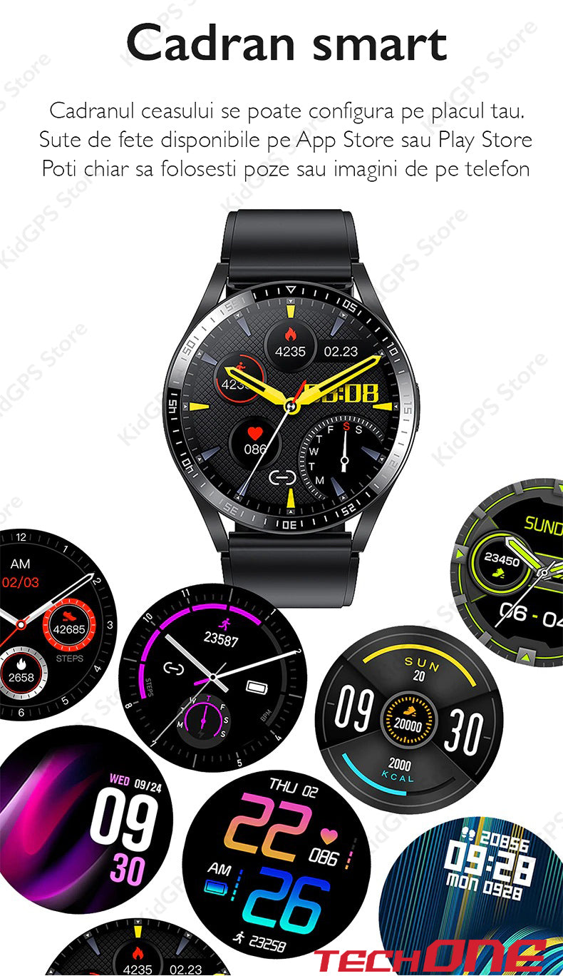 Ceas smartwatch barbati TechONE K35C+ Ceas smartwatch barbati TechONE K35C+